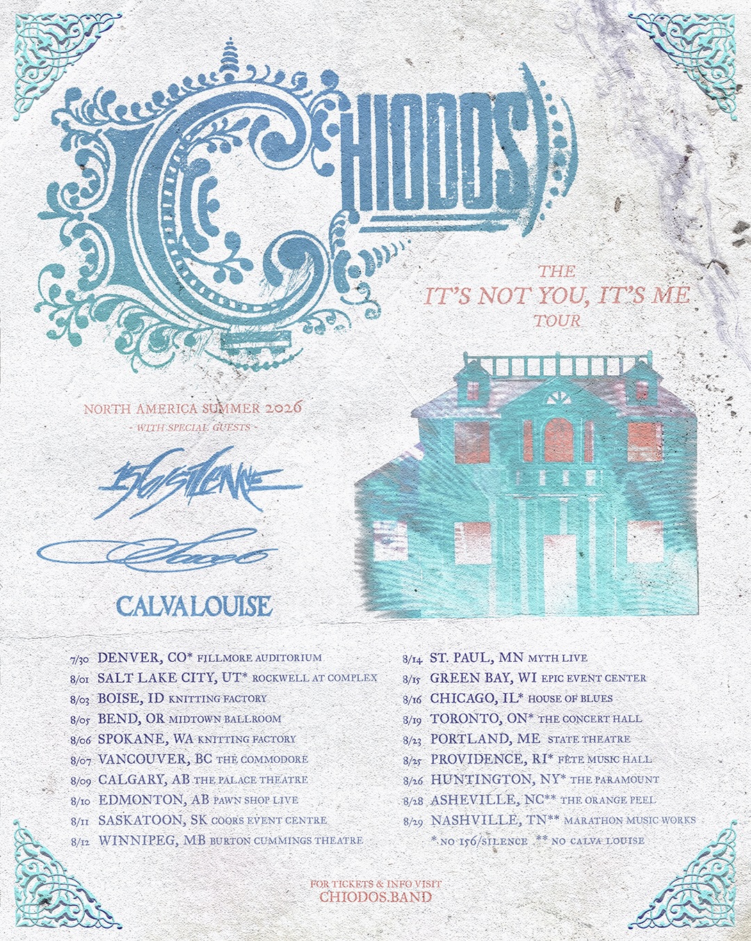 Chiodos It's Not You, It's Me Tour Poster 2026